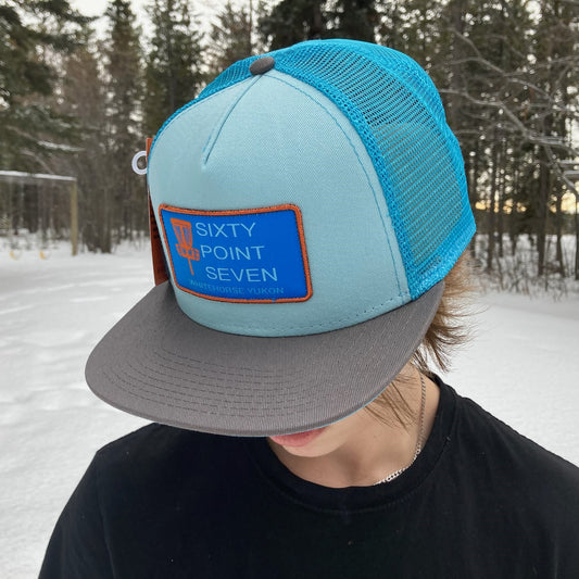 Sixty Point Seven Hat - Frost and Aqua - Mesh Back